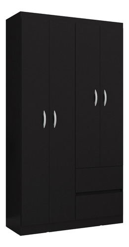 Closet Armario Akivoy Lisboa 4 Puertas 183 Cm  Negro