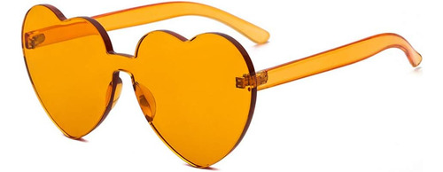 Armear Mujeres Retro Rimless Heart Gafas De Sol Tinted One P