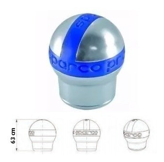 Imagen 2 de 5 de Perilla Bocha Palanca Cambio Universal Sparco Cromada Azul