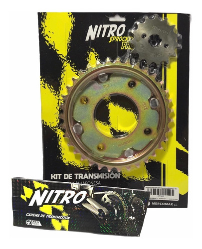 Kit Corona Piñón Y Cadena Nitro Pro Honda Biz 100 35t 15t