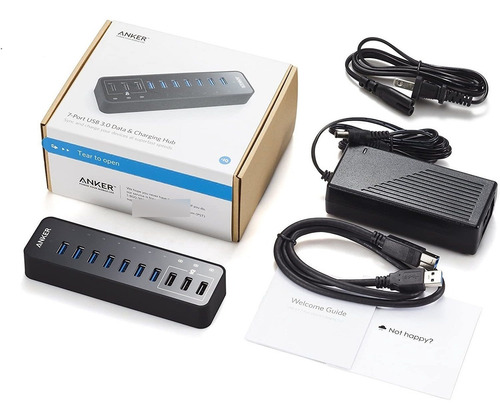 Anker Hub De Datos Con 10 Puertos De 60 Vatios, Con 7 Puerto