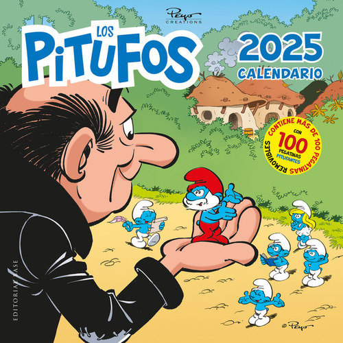 Calendario Los Pitufos 2025, De Culliford, Pierre. Editorial Base En Español, 2024