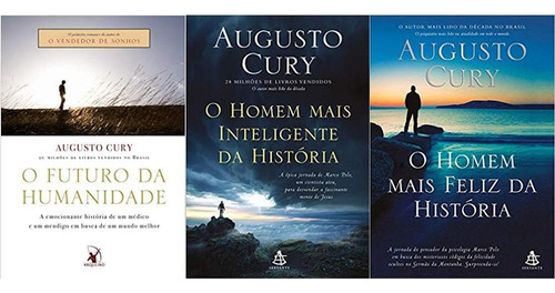 Kit 3 Livros Futuro Humanidade, Homem Inteligente/feliz Marca Sextante, De Augusto Cury. Editora Sextante, Capa Dura, Edição 1 Em Português
