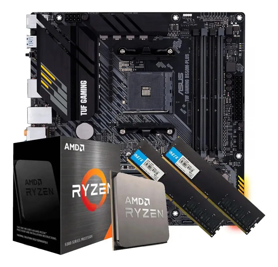 Kit Ryzen 7 5700x/b550m Asus Tuf/2x16gb Ddr4 3200 /rgb12 Gamer