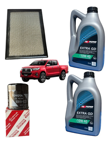 Kit Service X2 Filtros +aceite 10w40 Toyota Hilux Td 2,8 2,4