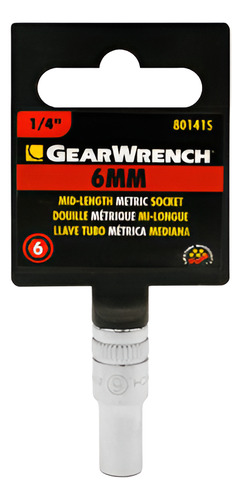 Dado Medio Sae 1/4 PLG 6 Puntas Gearwrench 80141s 6 Mm