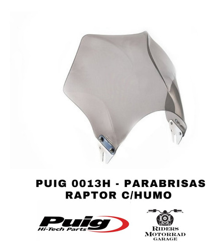 Imagen 1 de 3 de Parabrisas Moto Universal  C/humo - Puig Raptor 0013h