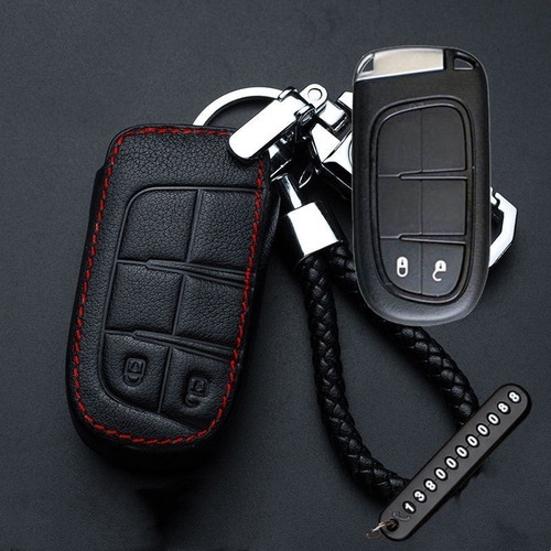 Kit 2 Capa Chave Jeep Compass Renegade Cherokee De Couro