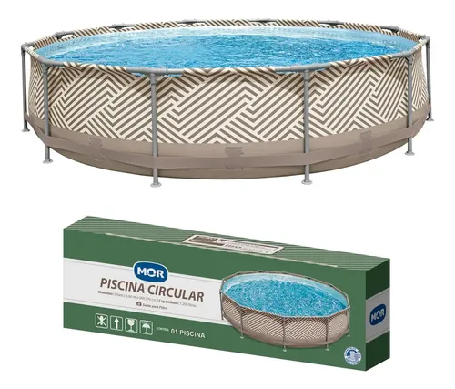 Piscina Estrutural Redonda Mor 7200 Litros Cinza