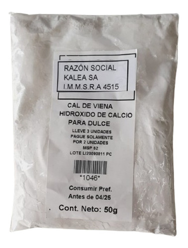 Oxido De Calcio Para Dulce 50 G Lleve 3 Pague Por 2 