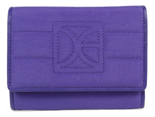Cartera Cloe Para Mujer Mediana Diseño Acolchado Con Broche Color Violeta
