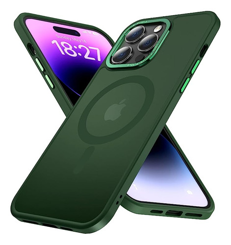 Funda Kisen Magnetica Para iPhone 14 Pro (verde) 