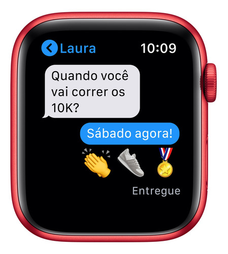 Imagem 5 de 8 de Apple Watch Series 6 (GPS) - Caixa de alumínio (PRODUCT)RED de 44 mm - Pulseira esportiva (PRODUCT)RED