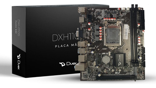 Placa Mae Duex Intel H110 Gigabit Ddr4 Lga1151 Dx-h110zg M2 Cor Preto