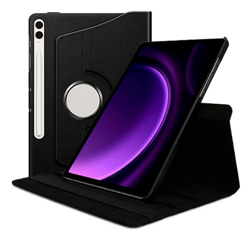 Capa Giratória 360 Para Galaxy Tab S9 / S9 Fe - Tela 10.9 Cor Preto
