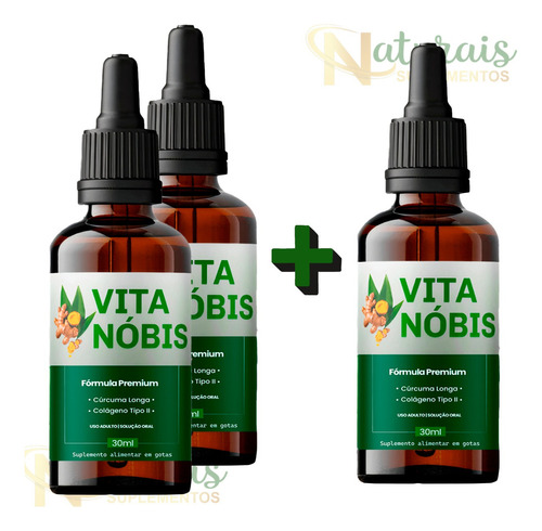 Suplemento em cápsula Vita Nobis  Formula Premium - Melhor Q Cartilaris Vitanobis Original vitaminas e minerais Vitanobis Original em frasco de 300mL 3 un  pacote x 3 u