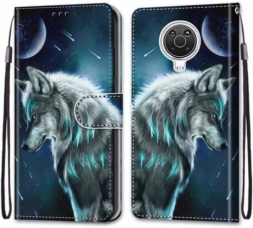 Funda Tipo Cartera Para Nokia G20 Pensive Wolf, [correa De M