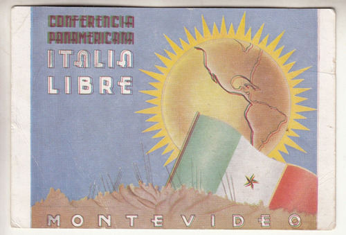Uruguay Rara Postal Italia Libre Conferencia Panamericana