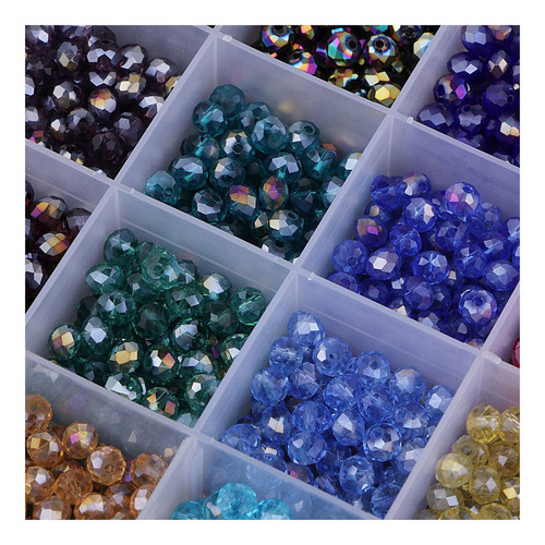 1 Caja De De Cristal Facetado Espaciador De Sueltas