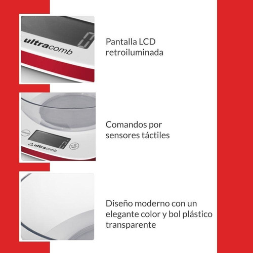 Imagen 2 de 4 de Balanza De Cocina Digital Ultracomb Bl6002 - Aj Hogar