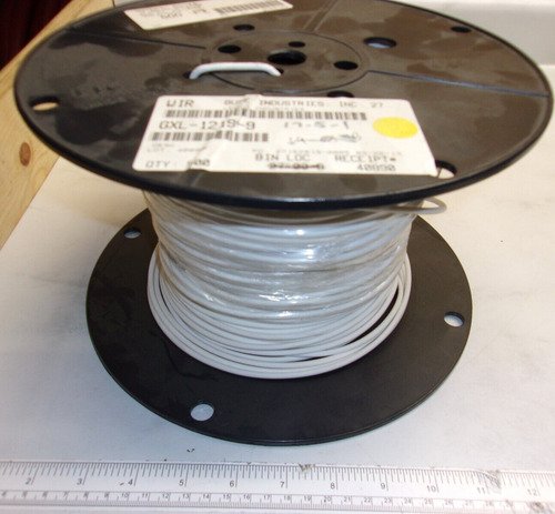 500' Wire 19awg, Gxl 12-9 12 19bc Gxl Xlp White Copper 1 Bbz