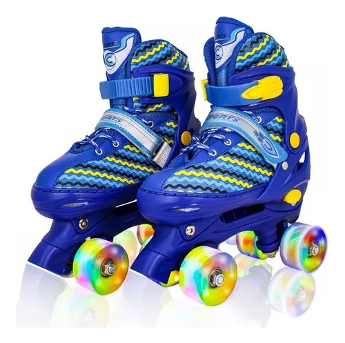 Patines Ajustables Niño 4 Rueda Luces Led Con Pop It Gratis 