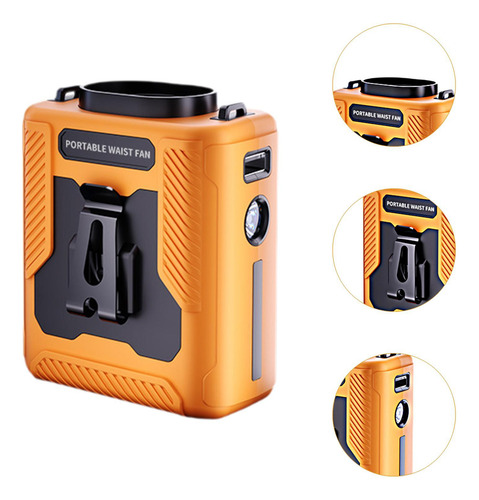 Ventilador De Clip De Cintura Portátil, Dispositivo Naranja