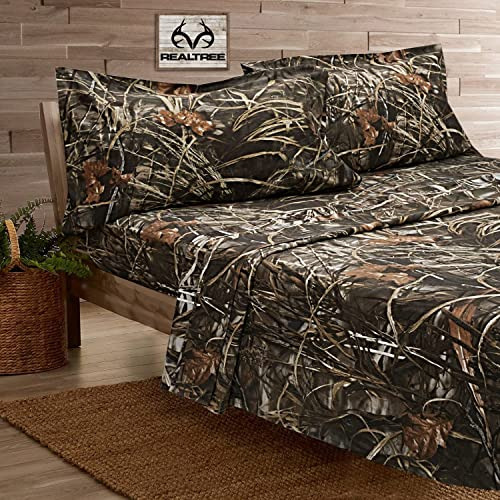 Juego De Sábanas Realtree Max 4 Camo Para Cama Tamaño Queen,