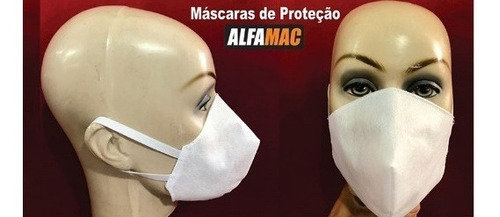 Kit 50 Mascaras De Proteção Feltro Tnt Duplo Lavável Azul