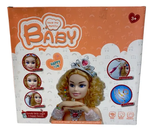 Juego Cabeza De Muñeca Para Peinado Maquillaje Y Accesorios