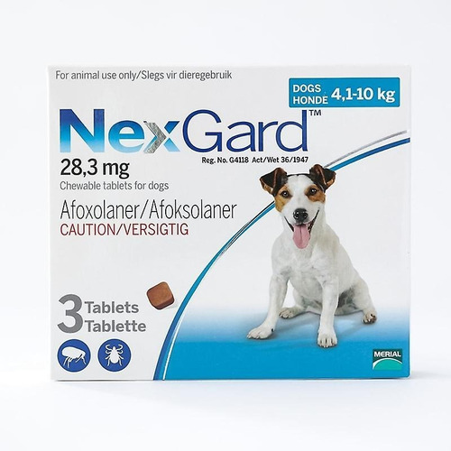 3 Pastillas Pulgas Y Garrapatas  Nexgard Perros De 4 A 10kg