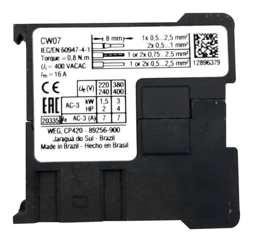 Mini Contator Cw07-10 Com 1na 220v Weg