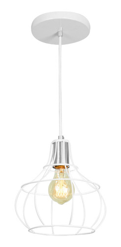 Lustre Pendente Luminária Aladim Aramado Branco