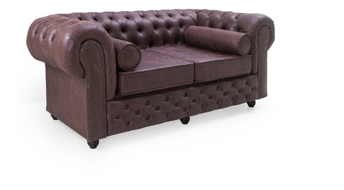 Sofá 2 Lugares + Poltrona Chesterfield Clássico Artesanal