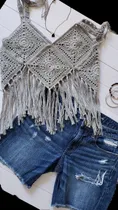 Comprar Top Tipo Boho Para Usar E\u002Fplaya & Para Usar Diario C\u002Fblujean