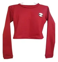 Comprar Buzo Rojo Alien Crop Corto Y Holgado Para Mujer Talla Sm