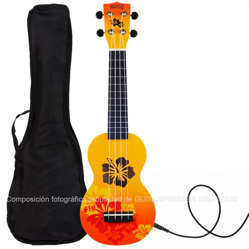Imagen 1 de 10 de Ukelele Electroacustico Soprano Diseño Mandala Cuerdas Aquila Combo + Funda + Pua + Garantia Oficial Bamboo