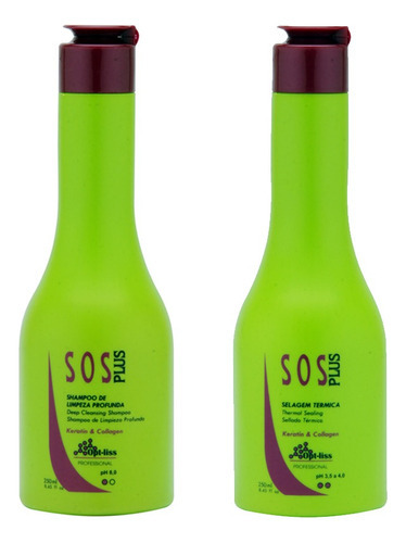 Sos Plus Mini 250ml Kit Shampoo + Ativo