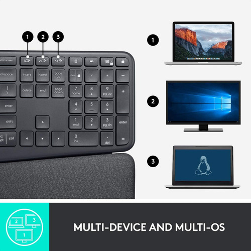 Teclado Inalámbrico Ergonómico Dividido Logitech Ergo K860