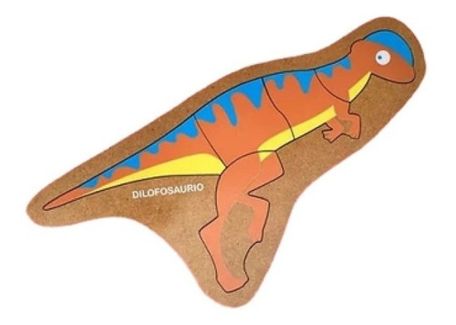 Dinosaurio Puzzle Encastre Madera Rompecabezas Dilofosaurio