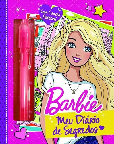 Diário De Menina Barbie Com Caneta Mágica Pronta Entrega!