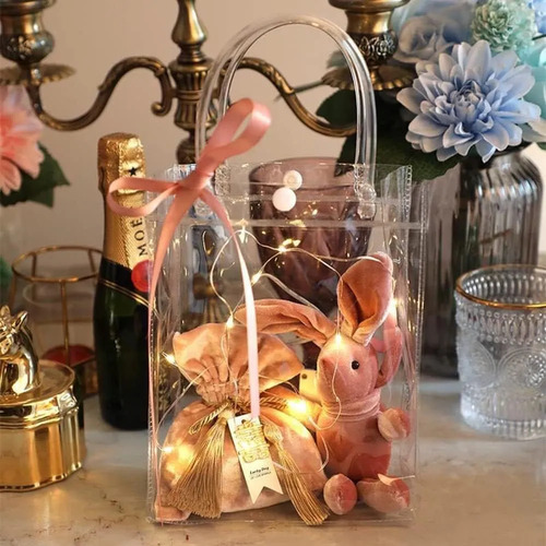 Bolsa Transparente Para Regalo De Compras, 10 Unidades, 25 X