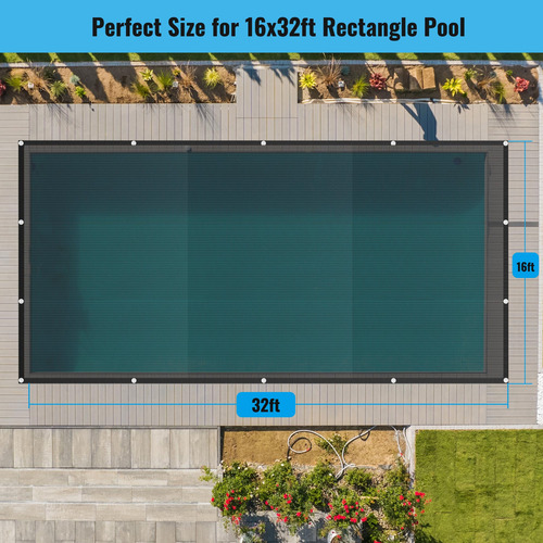 Rengue Cubierta De Red Piscina Rectangular 16x9 Mmg