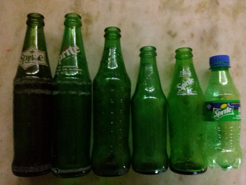 5 Botellas De Vidrio De Sprite Distintas