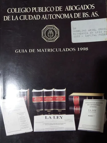 Colegio Público De Abogados De Buenos Aires Guia De Matricul (Usado)