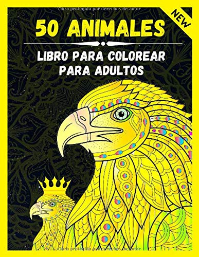 50 Animales: Libro Para Colorear Para Adultos Con Patrones D