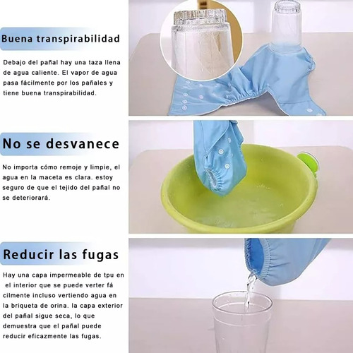 6 Pañales Reutilizables Tela Para Bebé Ecologico +6 Insertos