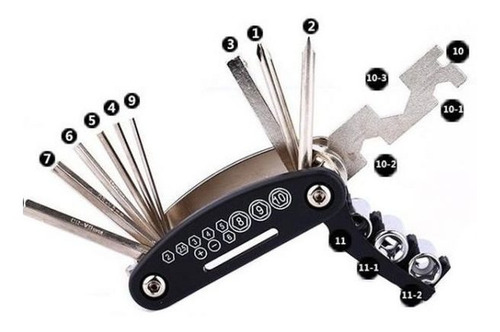 Imagen 2 de 3 de Set De Herramientas Para Bicicleta Con Inflador Y Estuche