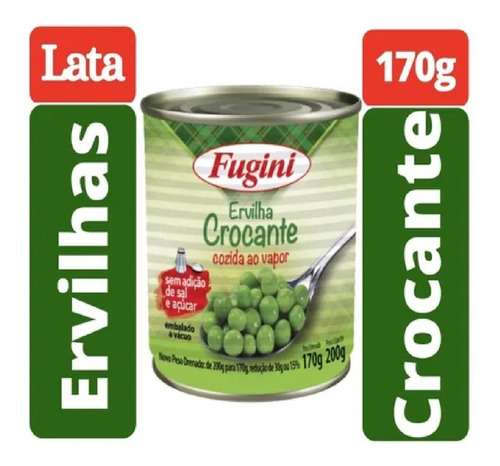 Ervilha Em Conserva Fugini Vapor Vegana Lata 170g