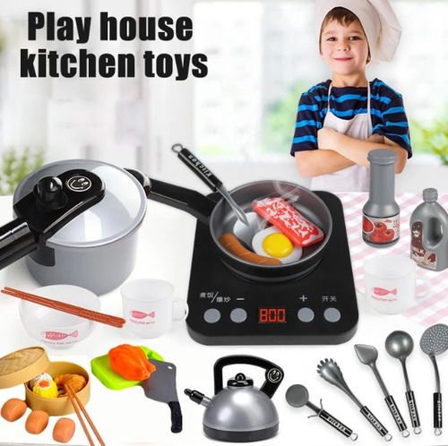 Imagen 3 de 6 de Juego De Cocina Para Niños 38 Pc C/ Luz Y Sonido